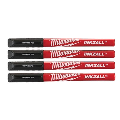 MILWAUKEE Inkzall İnce Uçlu Siyah Marker İşaretleme Kalemi 4 Adet
