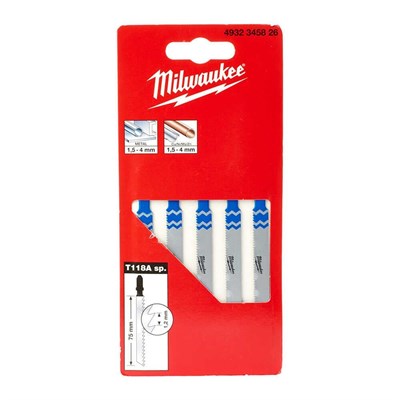 MILWAUKEE T118ASP Dekupaj Bıçağı Metal 75 Mm 5 Adet
