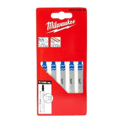MILWAUKEE T118ASP Dekupaj Bıçağı Metal 75 mm 5 Adet