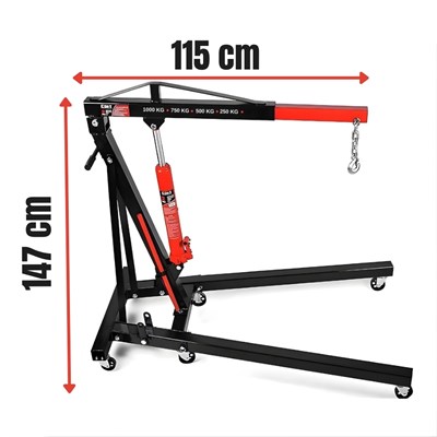 PRODHT D12030001 1 Ton Katlanır Hidrolik Vinç - Motor Kaldırma Caraskalı