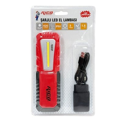 RICO 013-RC0038 Şarjlı Mıknatıslı Led Çalışma Lambası 420 Lümen