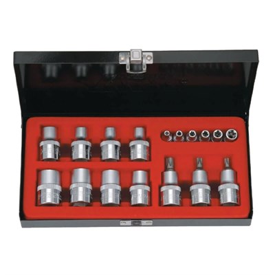 RICO 007-RC9018 1/2 ve 1/4 Torx Uçlu Lokma Takımı 18 Parça