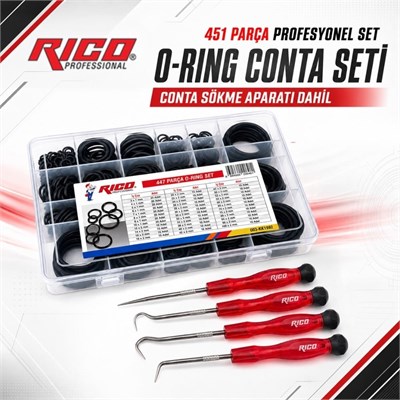 RICO O-Ring Conta Seti Ve Conta Sökme Biz Seti 451 Parça