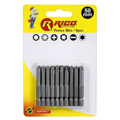 RICO 005-KK1130 Vidalama Bits Uç Seti 50 mm 8 Adet