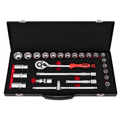 RICO 006-RC1126 1/2 Altı Köşe Lokma Takımı Vidalı Tip 25 Parça