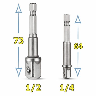 RICO 005-KK1314 1/4 - 1/2 Bits Saplı Lokma Dönüştürücü Adaptör Seti 2 Parça