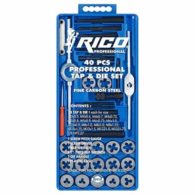 RICO 005-RC3240 Kılavuz Diş Açma Pafta Seti 40 Parça