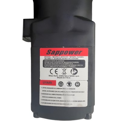 SAPPOWER IW-5M2 Havalı Somun Sıkma Ve Sökme Tabancası 1 2400 Nm