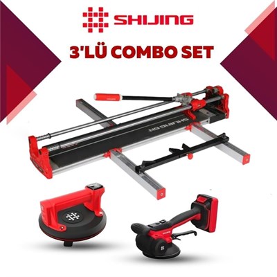 SHIJING TOOLS Manuel Kesici Dijital Vantuz Ve Fayans Vibratörü 3Lü Pro Set