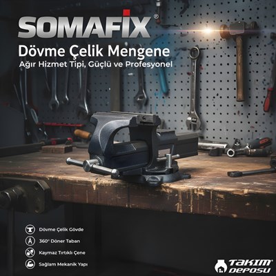 SOMAFIX Dövme Çelik Mengene 200 Mm