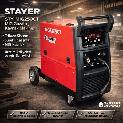 STAYER STY-MIG250CT MIG Trifaze Gazaltı Kaynak Makinesi 250A
