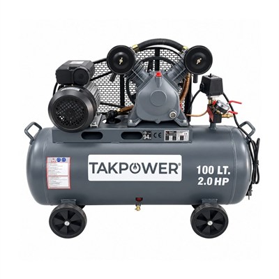 TAKPOWER 100 LT Hava Kompresörü V Kafa Çift Piston 8 Bar 220V