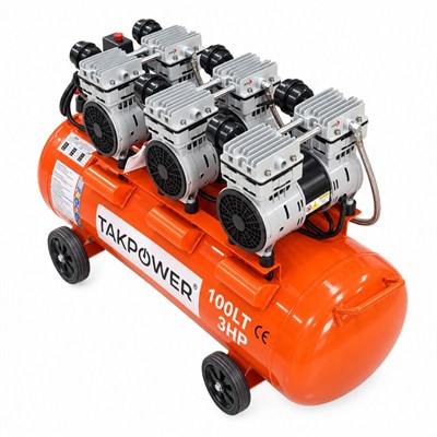 TAKPOWER 100 LT Yağsız Ve Sessiz Hava Kompresörü 8 Bar 220V