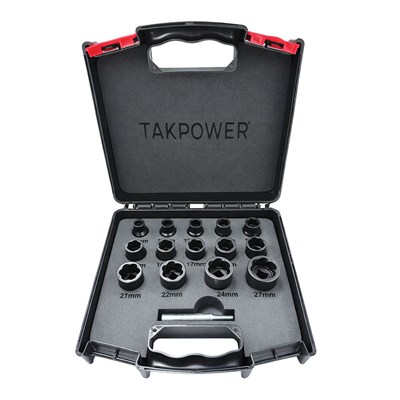 TAKPOWER 1/2 Twist Lokma Seti Hasarlı Cıvata ve Somun Sökme 14 Parça