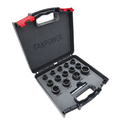 TAKPOWER 1/2 Twist Lokma Seti Hasarlı Cıvata ve Somun Sökme 14 Parça