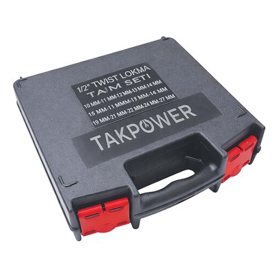 TAKPOWER 1/2 Twist Lokma Seti Hasarlı Cıvata Ve Somun Sökme 14 Parça