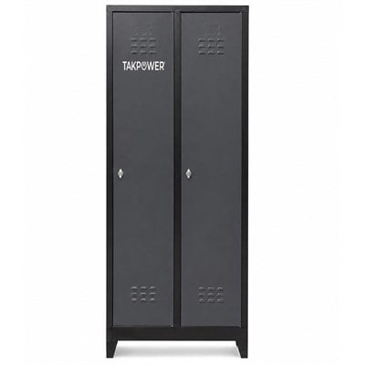 TAKPOWER 2 Kapaklı Metal Dolap - Soyunma Dolabı Antrasit Gri