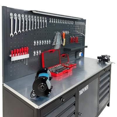 TAKPOWER 2 Metre Dolu Takım Tezgahı 10 Çekmeceli 1 Dolaplı Premium