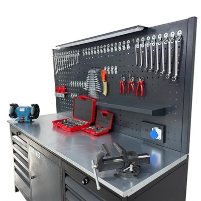 TAKPOWER 2 Metre Dolu Takım Tezgahı 10 Çekmeceli 1 Dolaplı Premium