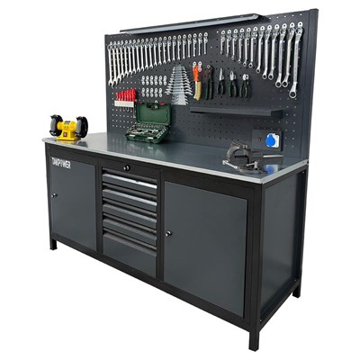 TAKPOWER 2 Metre Dolu Takım Tezgahı 5 Çekmeceli 2 Dolaplı Eko