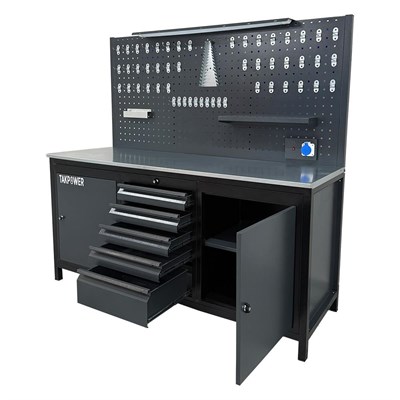TAKPOWER TTR4411 2 Metre Takım Tezgahı 5 Çekmeceli 2 Dolaplı