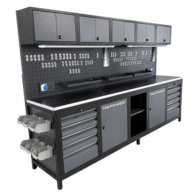 TAKPOWER TTR4431 3 Metre Takım Tezgahı 10 Çekmeceli 10 Dolaplı Ara Bölmeli
