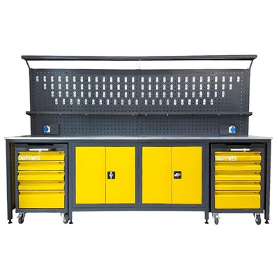 TAKPOWER TTR4432 3 Metre Takım Tezgahı 2 Dolaplı + 2 Boş Takım Arabası