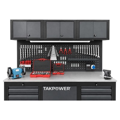 TAKPOWER2 Metre IZELTAS Dolu Takım Tezgahı 10 Çekmeceli Üsten Dolaplı Premium