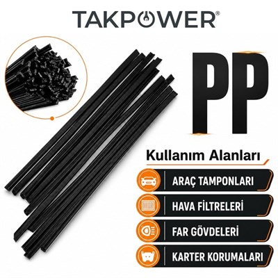 TAKPOWER Plastik Kaynak Elektrodu Siyah PP 0.6 X 400 Mm 20 Adet