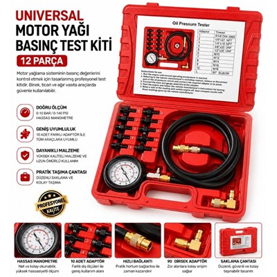 UNIVERSAL Yağ Basınç Test Kiti 12 Parça