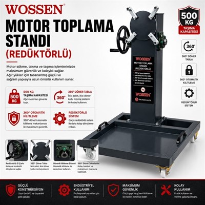 WOSSEN Motor Toplama Sehpası Redüktörlü 500 Kg