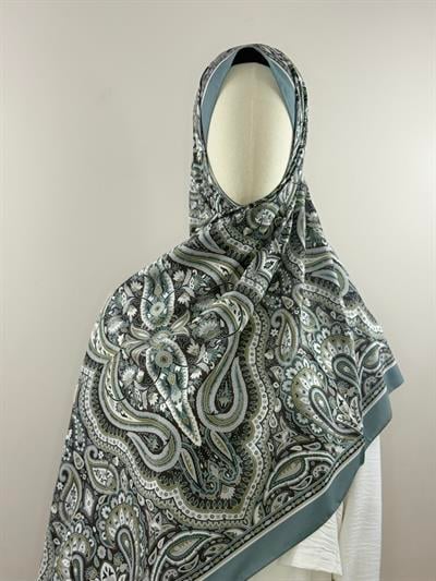 Levidor | Mint Gri Paisley Desenli Şal