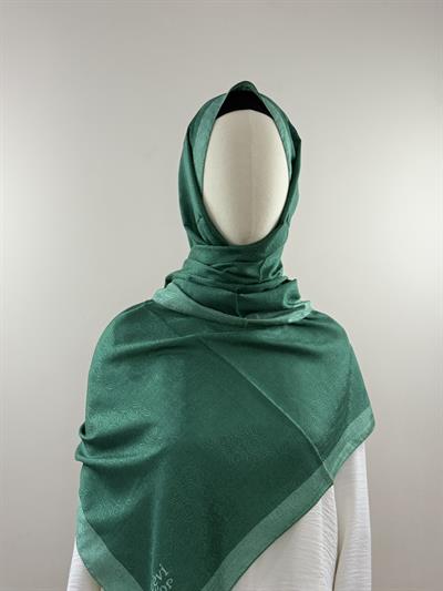 Levidor | Zümrüt Yeşil Halka Desen Monogram Şal