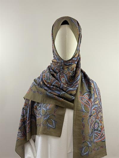 Silk Home | Mayda Şal - Haki Mavi