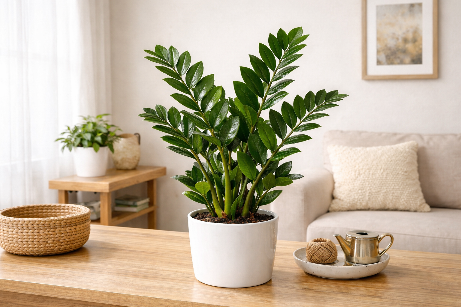 Evde Zamia bitkisi (Zamioculcas zamiifolia) bakımı – parlak yeşil yapraklı ZZ bitkisi
