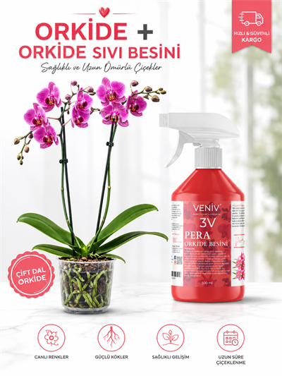 Çift Dal Orta Boy Orkide – Orkide Besini 500ml