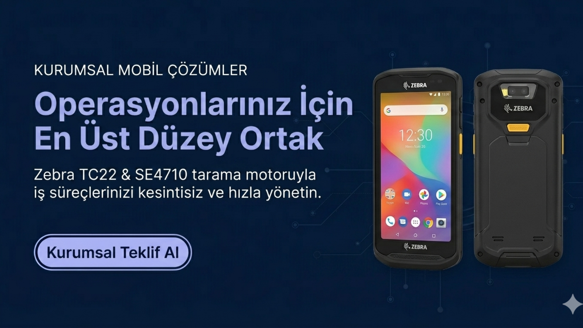 Zebra TC22 SE4710 WLAN El Terminali 6GB 64GB WLMT0-T22B6ABC2-TR