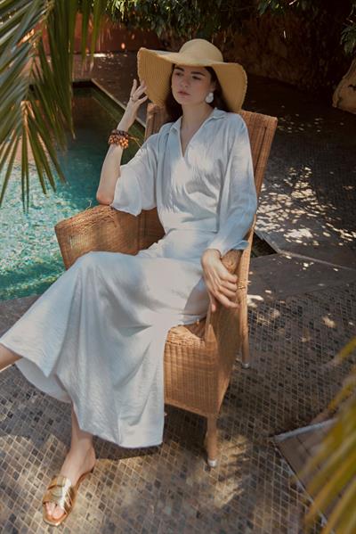 Beyaz Balon Etek Bambu Takım