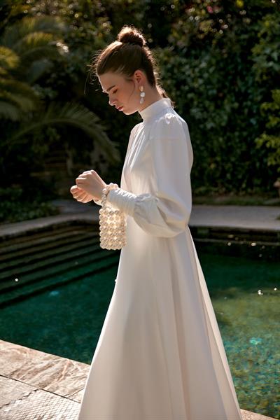 Beyaz Kuyruklu Elena Elbise