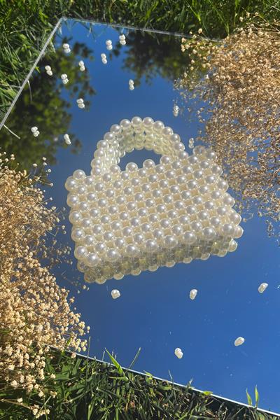 Çift Askı İnci Çanta