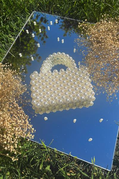 Çift Askı İnci Çanta