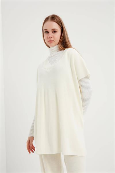Ekru Triko Süveter Takım