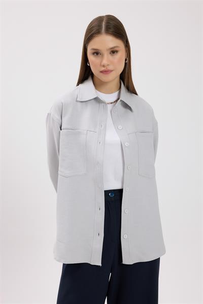 Gri Cepli Gömlek Ceket
