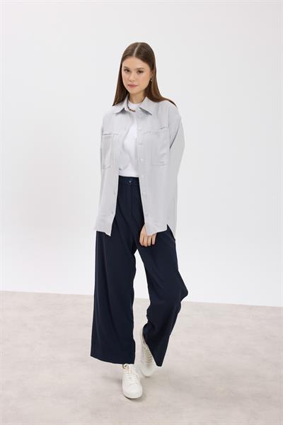 Gri Cepli Gömlek Ceket