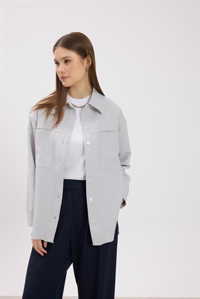 Gri Cepli Gömlek Ceket