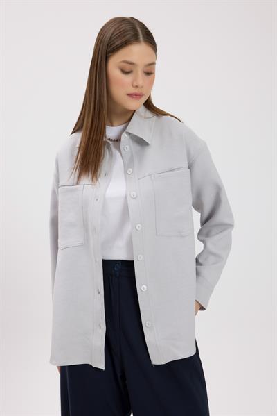 Gri Cepli Gömlek Ceket