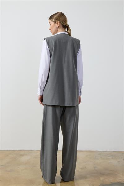 Gri Wide Leg Pantolon