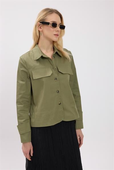 Haki Kanvas Ceket Gömlek