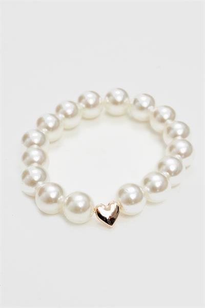 İnci Kalp Bileklik