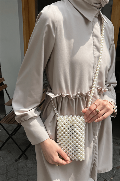 İnci Uzun Dikey Çanta